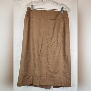 J.Crew Super 120's Tan Pencil Skirt Career Skirt 100 % Wool Size 8